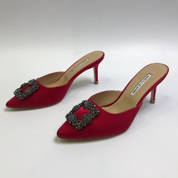 Мюли Manolo Blahnik красные