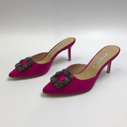 Мюли Manolo Blahnik малиновые