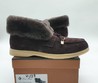 Женские зимние лоферы Loro Piana темно-коричневые