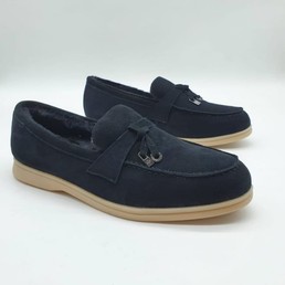 Мужские зимние лоферы Loro Piana синие