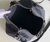 Сумка дорожная кожаная Louis Vuitton KeepAll черно-серая 50x28