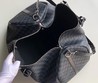 Сумка дорожная кожаная Louis Vuitton KeepAll черно-серая 50x28
