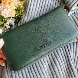 Кожаный кошелек Prada зеленый