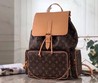 Женский кожаный рюкзак Louis Vuitton коричневый