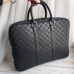 Кожаный мужской портфель Louis Vuitton черный