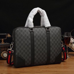 Кожаный портфель Gucci серый