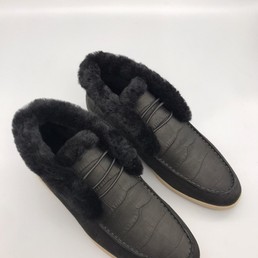 Зимние лоферы Loro Piana черные