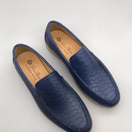 Кожаные мужские лоферы Loro Piana синие