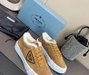 Женские зимние кроссовки Prada коричневые