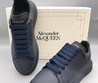 Мужские кроссовки кожаные Alexander McQueen черные