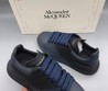Мужские кроссовки кожаные Alexander McQueen черные