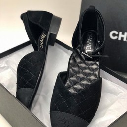 Женские замшевые туфли Chanel черный