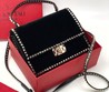 Женская сумка Valentino Rockstud No Limit черная велюр 24Х17