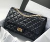 Кожаная сумка Chanel 2.55 состаренная кожа теленка черная