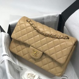 Сумка Chanel 2.55 бежевая кожаная