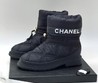 Зимние ботинки Chanel тканевые черные