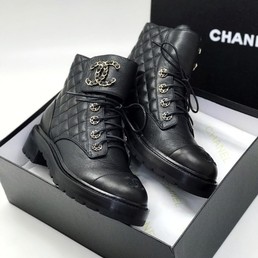 Кожаные ботинки Chanel черные
