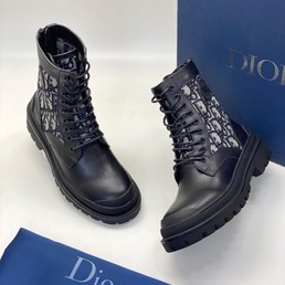 Женские ботинки Christian Dior monogram черные кожа