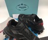 Мужские кожаные кроссовки Prada new collection 2020-2021 черные