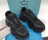 Мужские кожаные кроссовки Prada new collection 2020-2021 черные