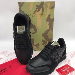 Мужские кожаные кроссовки Valentino new collection 2020-2021 черные