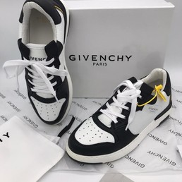 Мужские кожаные кроссовки Givenchy new collection 2021 черные с белым