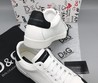 Мужские кожаные кроссовки Dolce & Gabbana new collection 2020-2021 белые с черным