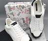 Мужские кожаные кроссовки Dolce & Gabbana new collection 2020-2021 белые с черным