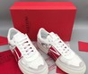 Кожаные кроссовки Valentino new collection 2020-2021 белые с красным