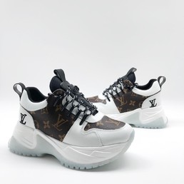 Кроссовки Louis Vuitton женские new collection 2020-2021 коричнево-белые