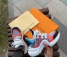 Кроссовки Louis Vuitton женские new collection 2020-2021 серо-оранжевые