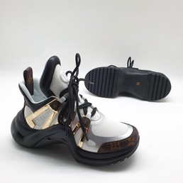 Кроссовки женские Louis Vuitton new collection 2020-2021 бело-коричневые