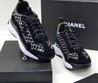Женские кроссовки Chanel черные замшевые