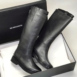 Женские кожаные сапоги Ann Demeulemeester черные