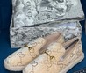 Женские лоферы Gucci с орнаментом GG бежевые