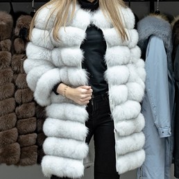 Шуба-трансформер из песца 4 в 1 (Колотый лед)