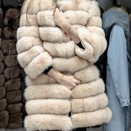 Шуба-трансформер из песца 4 в 1 (Жемчужина)