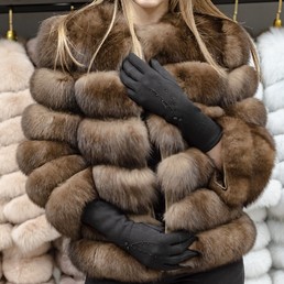 Шуба из песца автоледи (Коричневый)