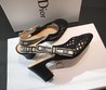 Женские туфли Christian Dior 2021 черные с открытой пяткой