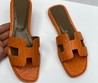 Женские шлепки Hermes оранжевые
