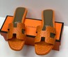 Женские шлепки Hermes оранжевые