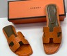 Женские шлепки Hermes оранжевые