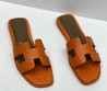 Женские шлепки Hermes оранжевые
