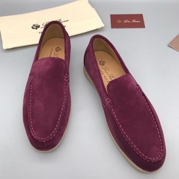 Мужские мокасины Loro Piana малиновые