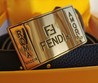 Кожаный ремень Fendi черный с золотой бляшкой