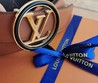 Кожаный ремень Louis Vuitton коричневый с орнаментом LV