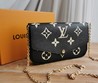 Женская сумка-клатч Louis Vuitton черная с орнаментом LV 21х12.5