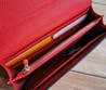 Кошелек кожаный Louis Vuitton красный 19х10