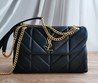 Женская сумка Yves Saint Laurent черная с золотистой цепочкой 26x17
