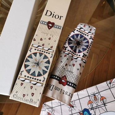 Зонт Christian Dior с логотипом белый с рисунком